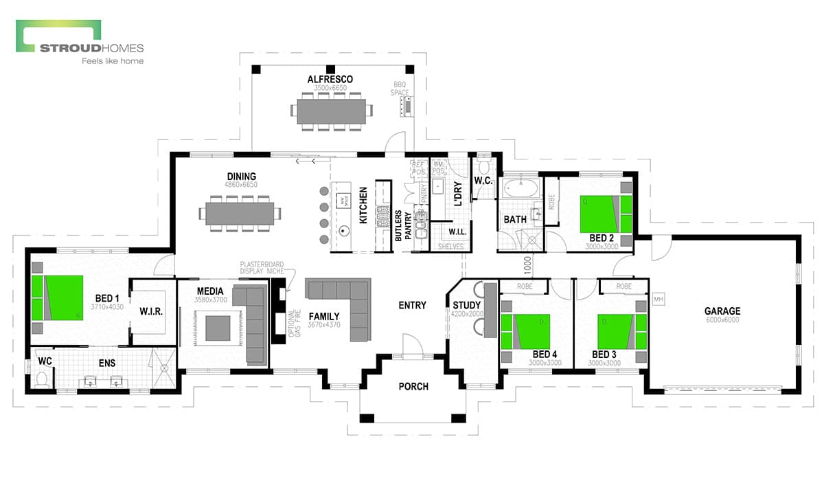 Matakana 278 4 Bedroom Acreage Home Design Stroud Homes