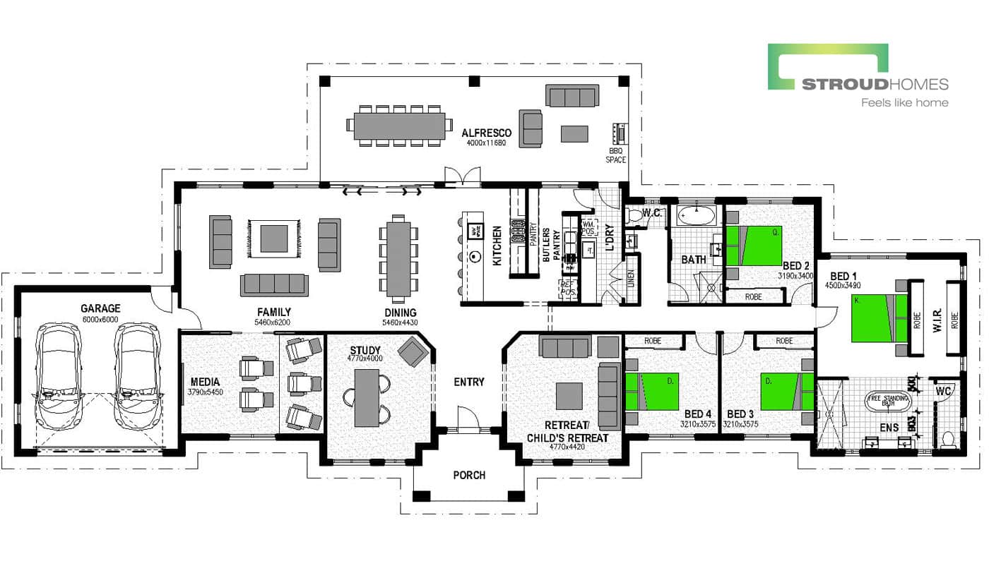 Matakana 278 4 Bedroom Acreage Home Design Stroud Homes