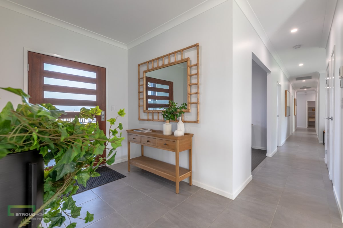 Custom built home entry way and hall