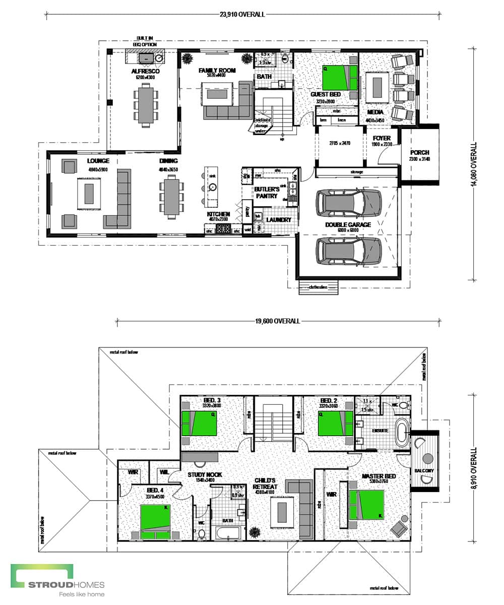 Piha 400 Two Storey Classic Floor Plan