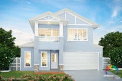 Colour Pop Stroud Homes NZ Kauri 280 Hamptons Facade - Cameo Half Blue with Surfmist